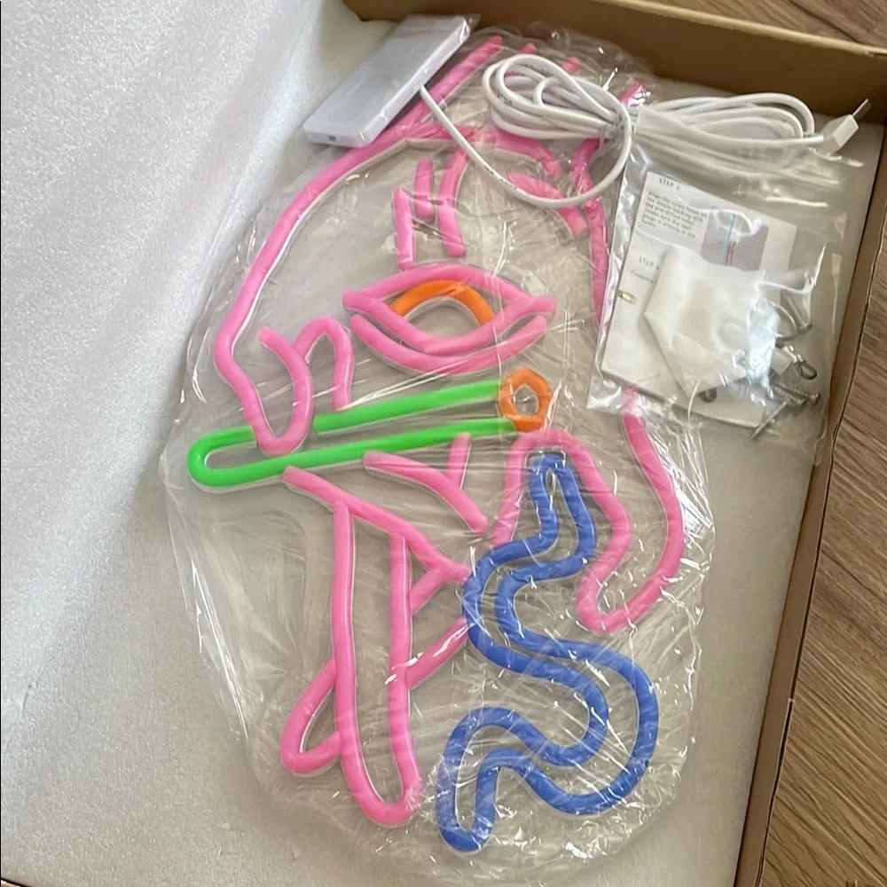 Neon Pink and Blue Party Lights sign decor